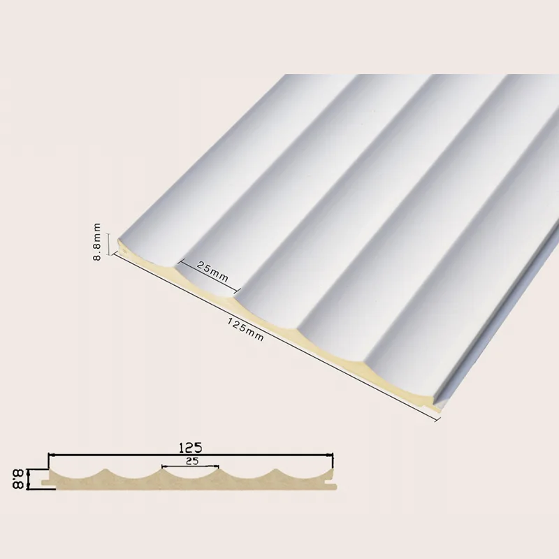 125 Kiinteä upotettu 5-ritiläinen uurrettu seinäpaneeli