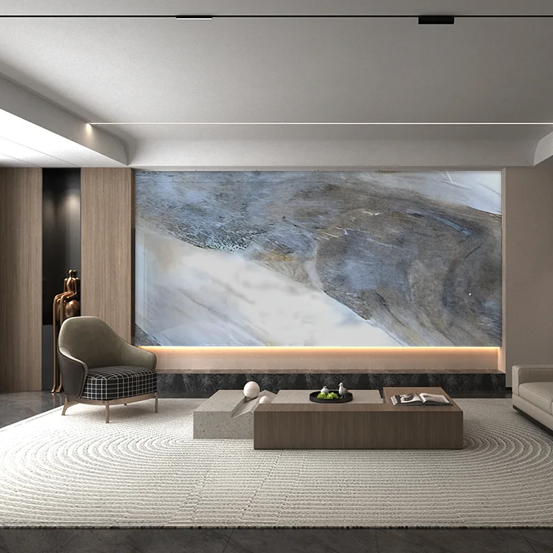 Amazonin vihreä ja sininen sarjan marmorinen taustaseinäpaneeli